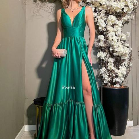 Bowith Evening Dresses Long Luxury 2022 A Line Prom Gown With Bow Back Formal Occasion Dresses For Women Vestidos De Fie