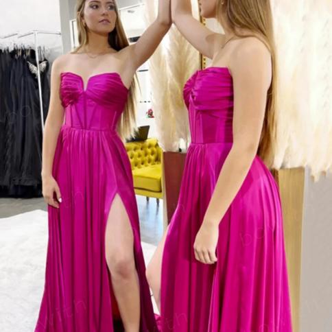 Bowith Strapless Evening Dress A Line Formal Party Dress For Women Elegant Woman Ceremony Dress Dress For Gala Party