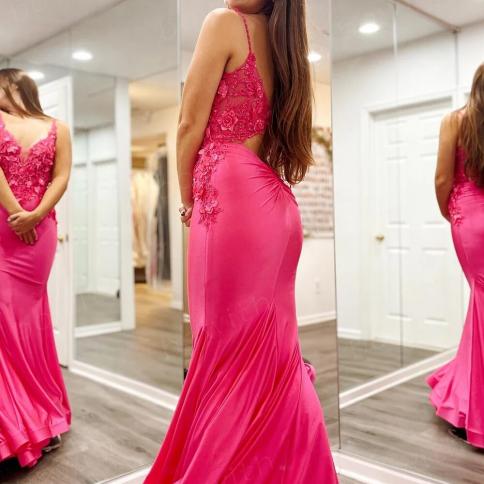 Bowith Elegant Prom Dress 2023 Mermaid Party Dress For Women With Applique Formal Evening Dresses For Wedding