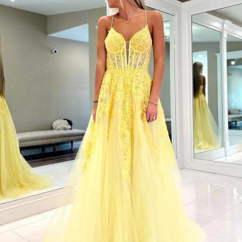 Bowith Applique Prom Dresses 2023 Long Graduation Dresses For Women Lace Up Evening Gown Vestidos De Cóctel