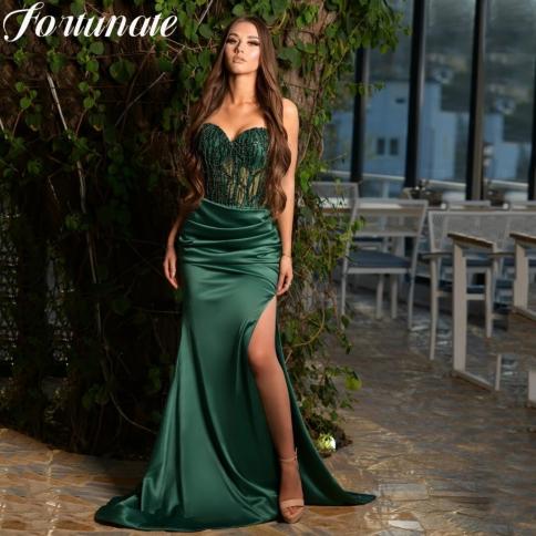 Elegant Green Quinceanera Dresses Formal Dresses Spaghetti Straps Slit Cocktail Party Evening Party For Woman Dress 2023
