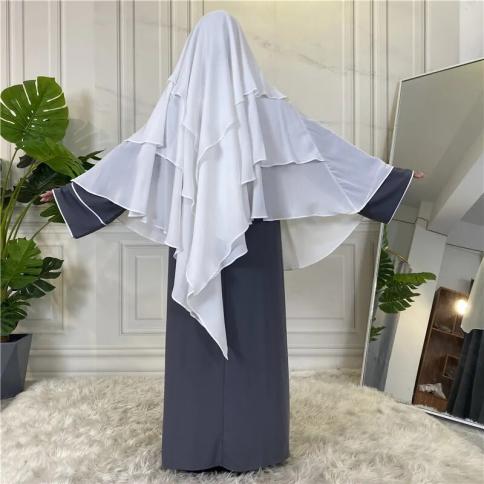 Islamic Clothing Women Muslim Plain Long Khimar Hijab Scarf Headcover Eid Prayer Garment Headdress Dubai Saudi Turkey In