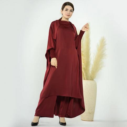 رمضان 2 قطعة جلباب طويل الجلباب مجموعة عباية النساء المسلمات ملابس الصلاة دبي السعودية فستان الصلاة 2 قطعة فستان أطفال مع سروال 