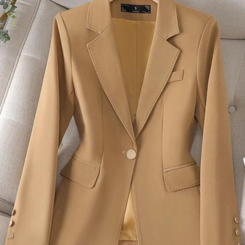Xfpv Women's Casual High Quality Khaki  Slim Temperament Single Button Blazer Coat  Fashion New Winter Autumn 2023 Sm856