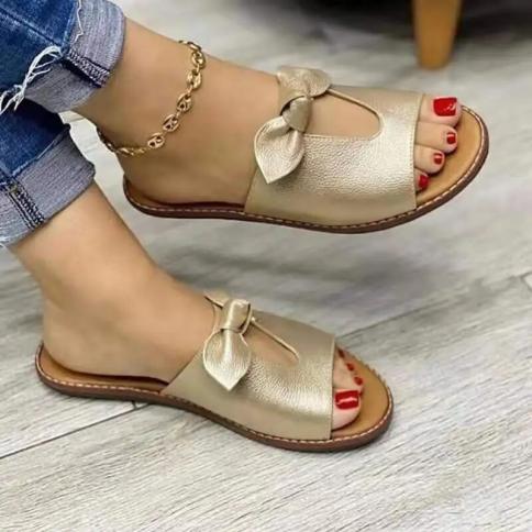 Sandali da donna 2023 pantofole da donna estive scarpe sandali carini con nodo a farfalla sandali casual sandali da spiaggia da 