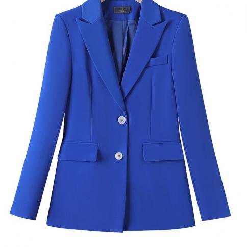 Red Blue Fashion Female Formal Blazer Women Long Sleeve Office Ladies Business Work Wear Jacket Coat For Autumn Winter