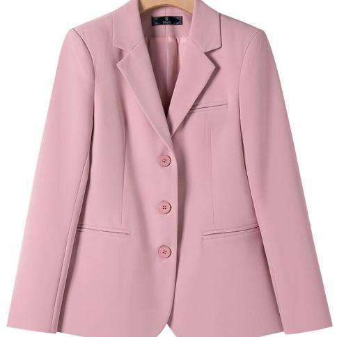 Apricot Pink Black Khaki Women Blazer Ladies Jacket Female Long Sleeve Single Breasted Work Wear Formal Coat For Autumn 