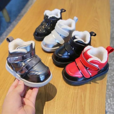 Crianças botas novo 2024 inverno sapatos de algodão meninos meninas moda engrossar botas de neve quente da criança tênis não des