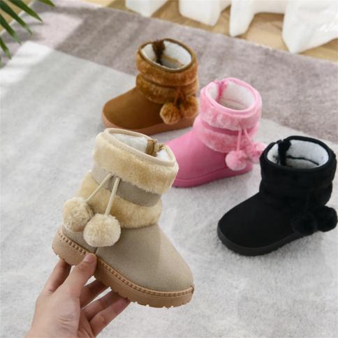 Meninos meninas botas de neve inverno conforto grosso quente crianças botas 2024 moda grossa de pelúcia tornozelo botas crianças