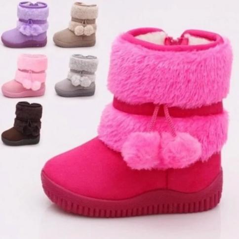 Kids Girls Snow Boots New 2024 Winter Comfortable Thick Warm Kids Boots Plush Cute Boys Cotton Boots Non Slip Princess S