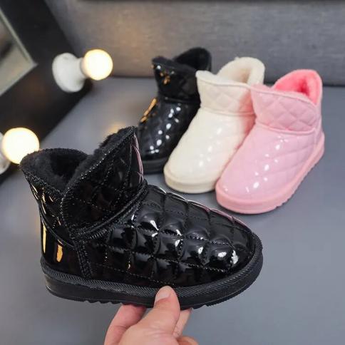 New 2024 Baby Girl Shoes Winter Kids Snow Boots Plus Velvet Thickening Boys Girls Cotton Waterproof Non Slip Ankle Boots