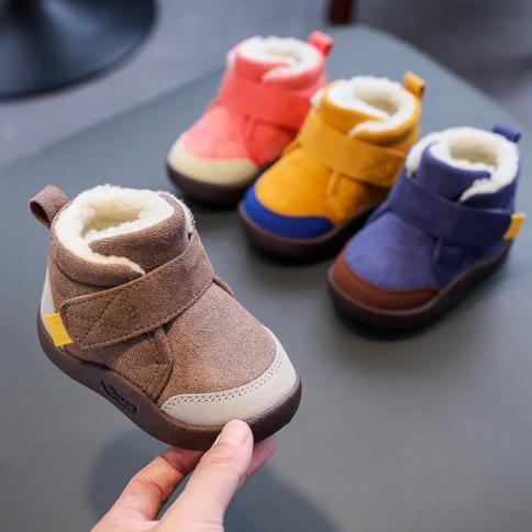 Toddler Baby Boots New 2024 Winter Warm Snow Boots Boys Girls Plush Soft Bottom Infant Shoes Baby Outdoor Sneakers Kids 