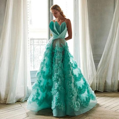 Stunning Long Prom Gown Women Party Dresses 2023 Ruffled Organza Elegant Dress For Wedding Strapless A Line Celebrity Dr