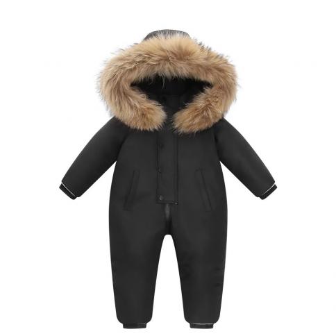 30 Winter Warm Snowsuit Boy 90% Duck Down Jacket Infant Overcoat Toddler Girl Clothes Kid Jumpsuit 2~6y Parka Real Fur C