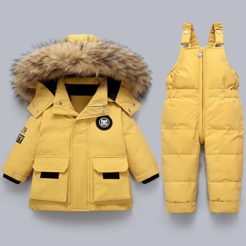 Conjunto de ropa para niños, chaquetas cálidas de invierno para bebés, Parka, mono grueso para niños, abrigo infantil, ropa para