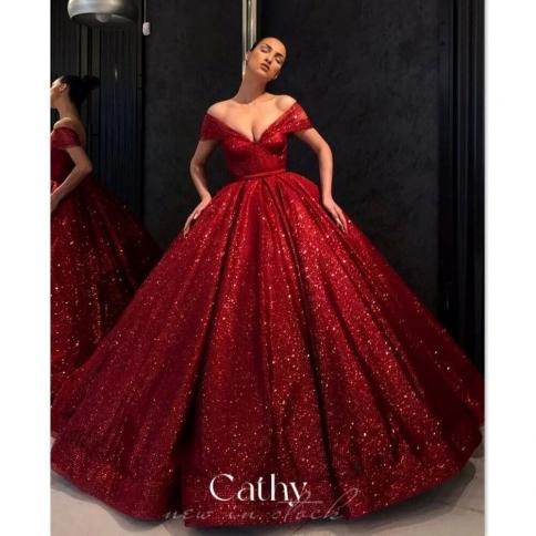 Red Evening Dress Glitter  Red Evening Sequin Dress  Evening Wedding Dresses  Red  
