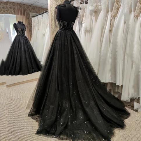 שמלות ערב חתונות שמלות כלה שחורות נשף שמלת נשף