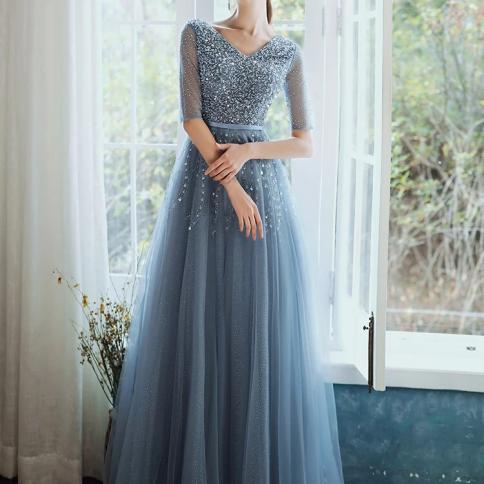 Long Evening Dresses Luxury 2023 Elegant Gown Wedding Party Dress For Women Robe Formal Suitable Request Prom Occasion W