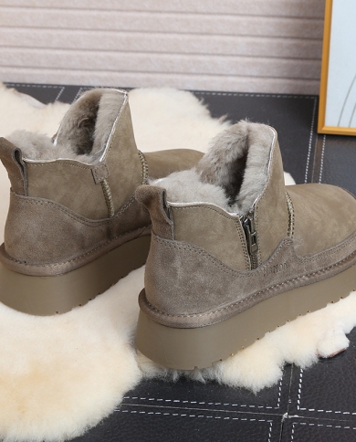 Snow Boots For Women, New Style, Thick Sole, Side Zipper, Short Tube, Plus Velvet, Thickened Northeastern Cotton Shoes