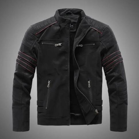 Chaqueta de cuero de marca de invierno para hombre, abrigo informal de lana interior de Pu para motocicleta, chaquetas de cuero 