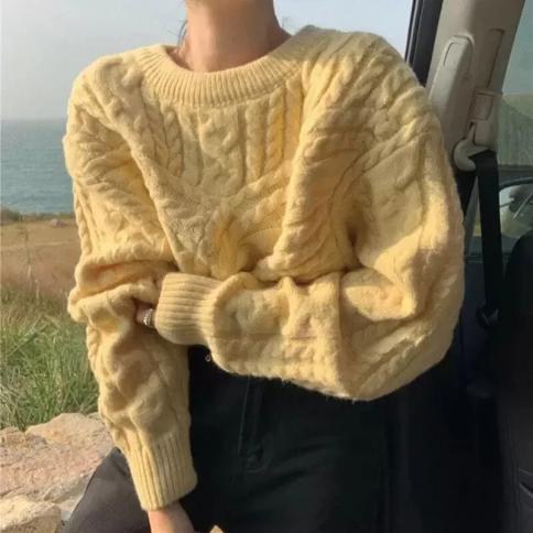 Christmas Red Knitted Sweater Round Neck Long Sleeve Pullover High Quality Elegant Warm And Unique Top Retro Loose Sweat