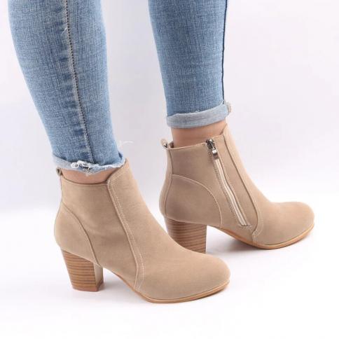 Hot Autumn Winter Women's Boots Solid  Women's  Boots Suede Leather Ankle Boots Coarse Matte Size 35 41