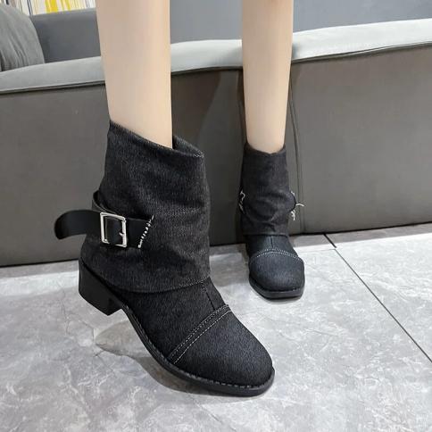 2023 New High Quality Fashion Outdoor Women's Western Boots Retro Lightweight Comfortable Knight Boots Spring And Autumn