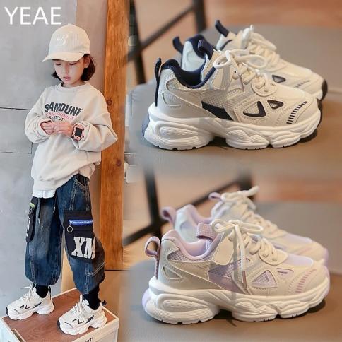 Spring And Autumn Boys' Three Color Sports Students All Match Daddy Shoes Children's Sports Shoes Trendy Breathable And 