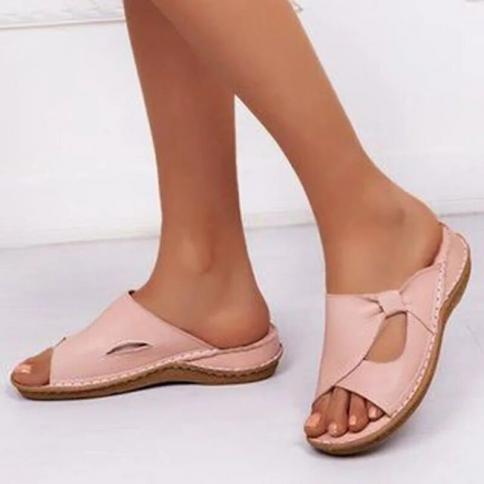 Slippers Women Platform Women Summer Slippers Sandals Ladies Shoes Wedge Plus Size Bow Non Slip Lightweight Soft Sole Fl