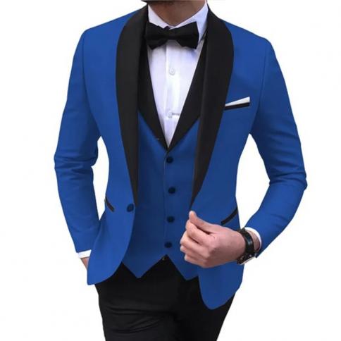 Suit Vest Pants 3 Pcs Set / 2023 Fashion New Men's Casual Boutique Business Wedding Suits Blazers Jacket Coat Trousers W