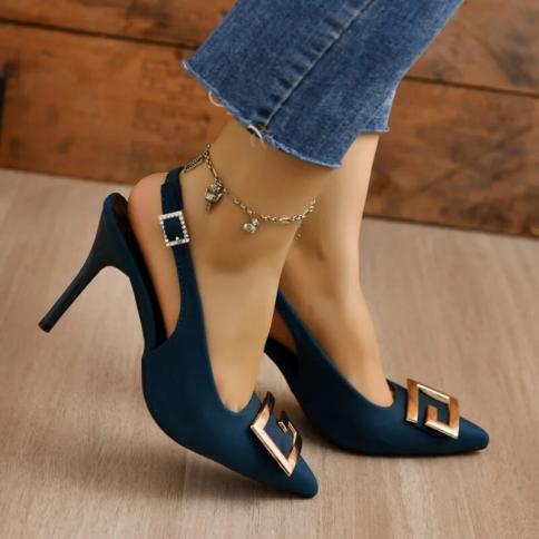Summer Women Heels Sandals  High Heels Replica Pumps Lady Luxury Designer Middle Low Heels Party Slip On Shoes