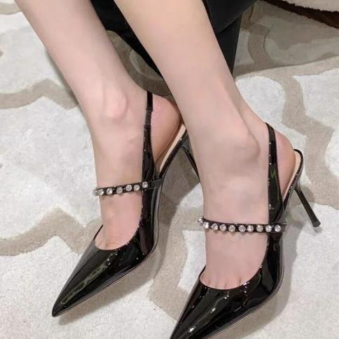 Decor Women Pumps  Pointed Toe High Heels Wedding Dress Shoes Woman Crystal Stiletto Summer Sandals