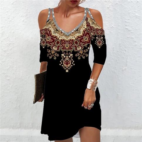 Vintage Women's Dresses Summer Ethnic Style Short Sleeve Tops Fashion Loose A Line Skirt Elegant Casual Lady Vacation Dr