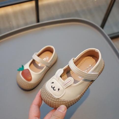 أحذية للفتيات الصغيرات ماري جينس كارتون باني للأطفال الصغار أحذية جلدية ربيعية بغطاء مضحك لأصابع القدم حذاء مريح للأطفال