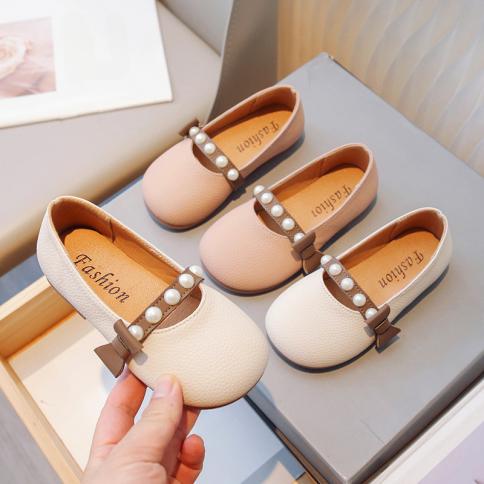 Zapatos clásicos con encanto y versatilidad minimalista para niños, zapatos de cuero con tobillos descubiertos de princesa bonit