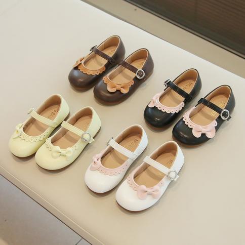 Princess Shoes Ballet Flats Brand Designer Noteworthy Girls Shoes For Kids All Match Pretty Silhouette Mary Janes Shoes 