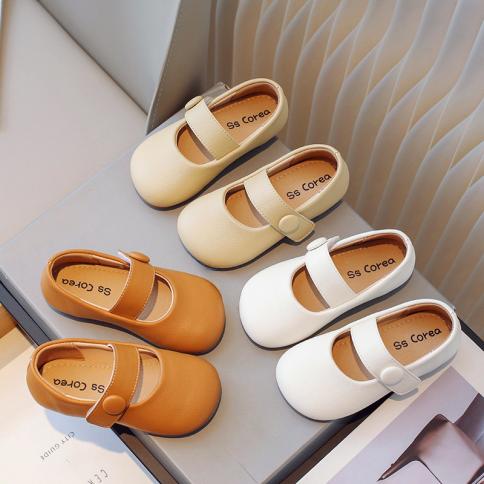 Zapatos minimalistas de cuero para niñas pequeñas, zapatos escolares de Color puro de diseñador de marca para niñas, zapatos Mar