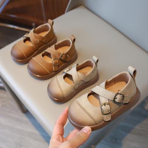 נעלי ילדה קטנה ילדים תינוקות בנות נעלי ריקוד נסיכת עור קשורות צלב רדודות נעלי בנות נוחות הנעלה רכה