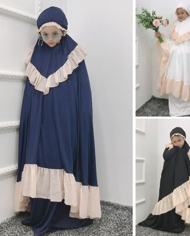  Islamic Clothing Girls Abaya For Children Child Hijab Muslim Prayer Dr