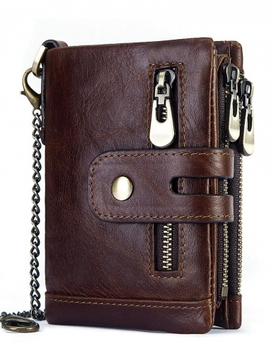  First Layer Cowhide Wallet Tri Fold Multi Card Slot Men S Leather Wallet