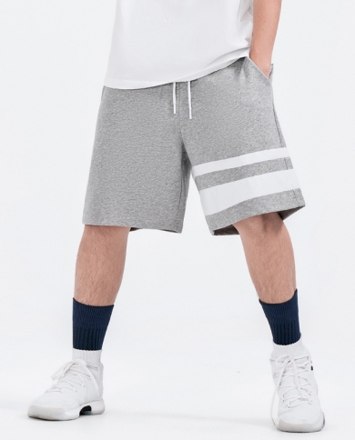 Grey Black Striped Loose Comfort Shorts Trend Drawstring Mens Casual Pants Sports Shorts