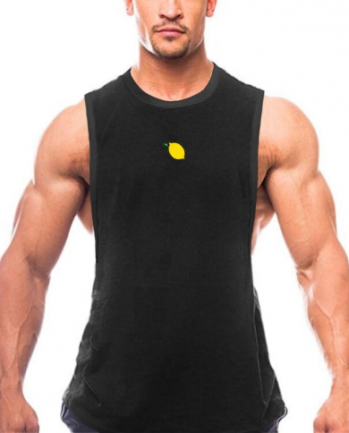 Camiseta de tirantes de Fitness para hombre, ropa de culturismo para  gimnasio, Chaleco Ajustado de malla