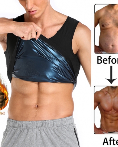 Men Sweat Sauna Body Shaper Vest Waist Trainer Slimming Tank Top Shapewear Corset Gym Underwear Women  Burn Workout Trim