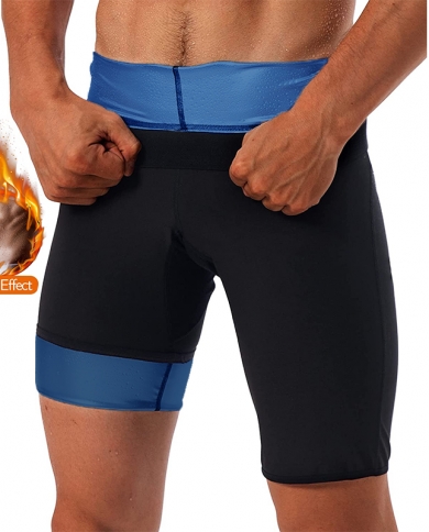 Sauna Sweat Shorts For Men Hot Thermo Leggings Tight Mid Pants Polymer Fitness Body Shaper Sauna Mesh Crotch Workout Sha
