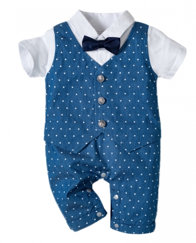 Children Jumpsuit Baby Boys Summer Romper Clothing Cotton Child Newborn Fashion Trendy Star Blue Clothes 3  24 Months Pa