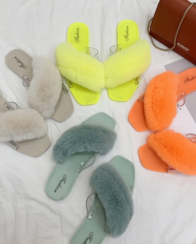 Women Slippers Fashion Fur Indoor Slippers Home Sandals Women 2022 Hot Summer Slides Ladies Shoes Flats Non Slip Platfor
