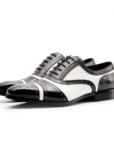 Brand Flat Italian Retro Tone Dress Shoes For Men Men Oxford Shoes Lace Up Casual Business Men Shoes Black Brogues Shoes