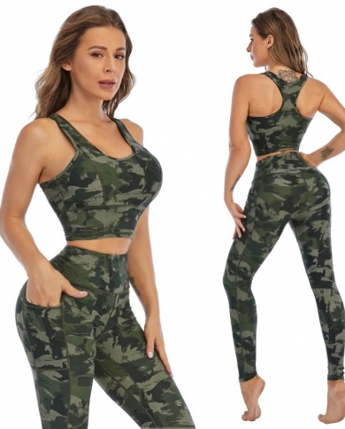 Cloud Hide Camouflage Yoga Set Gym Sports Wear Women S Xxl Clothes Workout Pants Leggings Top Bra Shirt Fitness Suit Spo