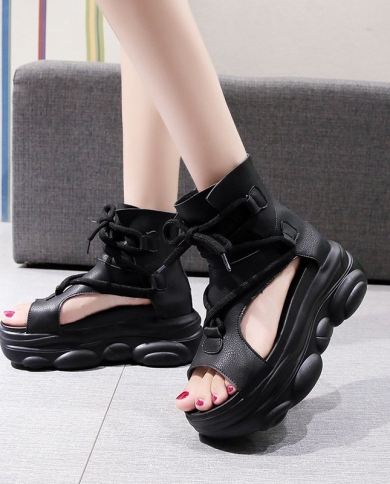 Open Toe Platform Sandals Womens Back Zip Wedge Casual Shoess Andals Everyday Comfort 2022 Women Summer New Fashion