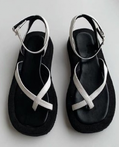 Sandals Women Summer New Fashion Womens Sandals 2022 Clear Roman Sandals Comfort Shoes For Women Flip Flops  Round Toe 